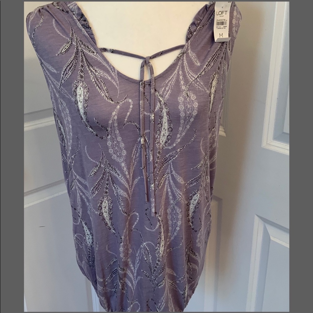 LOFT Outlet Purple Elastic Bottom Top NWT Medium